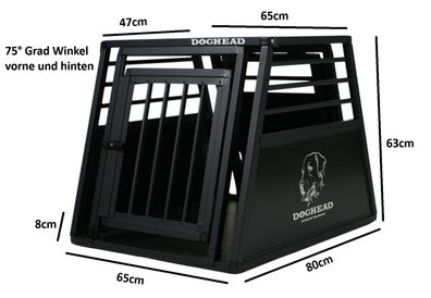 Doghead - Hundetransportbox Alu 65x80x63 PRO - Neu - Hundebox Hundekäfig Transportbox