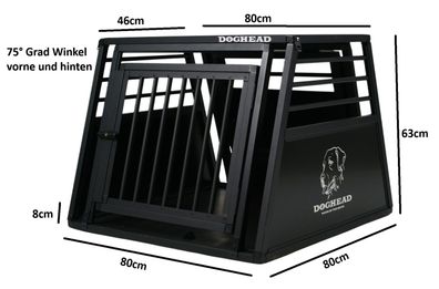 Doghead - Hundetransportbox Alu 80x80x63 PRO - Neu - Hundebox Hundekäfig Transportbox