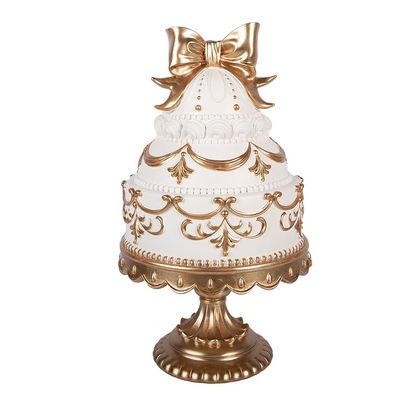 Clayre & Eef Dekorationsfigur Kuchen Ø 19x33 cm Weiß Kunststoff (Gr. Ø 19x33 cm)