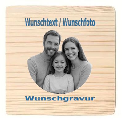 Holzuntersetzer Quadratisch mit Wunschgravur
