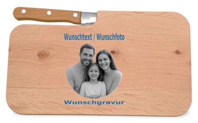 Jausenbrett Inkl. Messer mit Wunschgravur