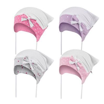 Kopftuch Mütze Sommermütze Baby Mädchen Bindemütze Stirnband Punkte