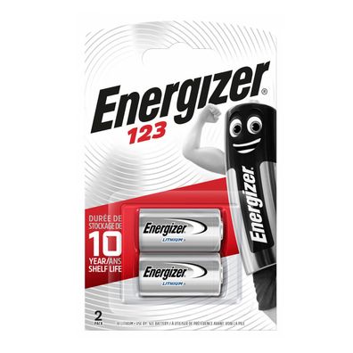 Energizer CR123 CR 123 CR17345 CR123A Lithium Photo Batterie 3V 2er Blister