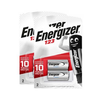 2x Energizer CR123 CR 123 CR17345 CR123A Lithium Photo Batterie 3V 2er Blister