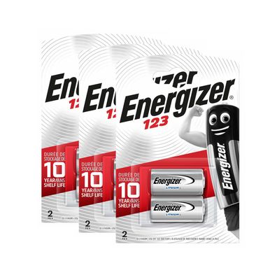 3x Energizer CR123 CR 123 CR17345 CR123A Lithium Photo Batterie 3V 2er Blister