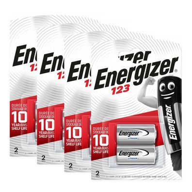 4x Energizer CR123 CR 123 CR17345 CR123A Lithium Photo Batterie 3V 2er Blister