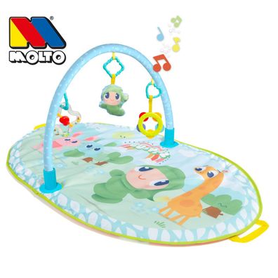 Krabbeldecke Baby mit Spielbogen bunt und Spielzeug faltbar ab Geburt