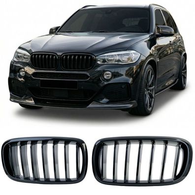 Sport Kühlergrill Frontgrill Schwarz Glanz passt für BMW X5 F15 X6 F16 2013-2019