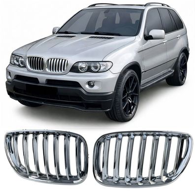 Sport Kühlergrill Frontgrill Chrom passt für BMW X5 E53 1999-2003