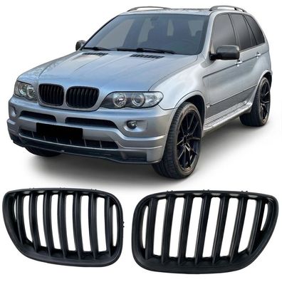 Sport Kühlergrill Frontgrill Schwarz passt für BMW X5 E53 1999-2003