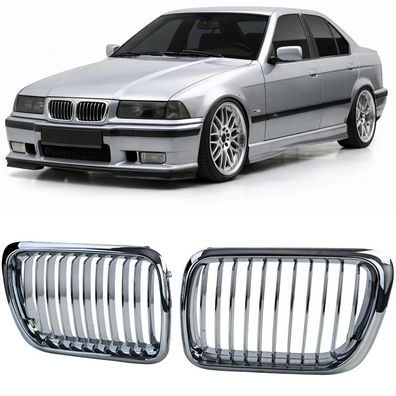 Sport Kühlergrill Frontgrill Chrom passt für 3er BMW E36 Facelift 1996-2000