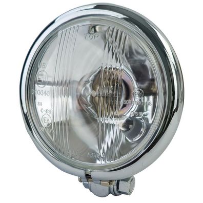 Chrom Scheinwerfer 4.5" 11,5cm H4 E-geprüft 12V Motorrad universal 35/35W