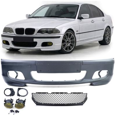 Sport Front Stoßstange + ABE + Nebelscheinwerfer Gelb für BMW E46 Limo Touring