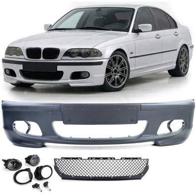 Sport Front Stoßstange + ABE + Nebelscheinwerfer Klar für BMW E46 Limo Touring
