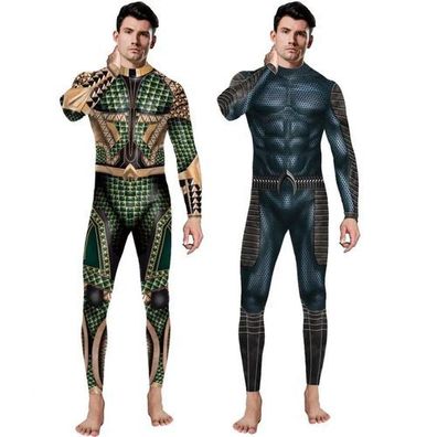 Aquaman Cosplay Kostém Herren Muskelanzug Superheld Halloween Outfit