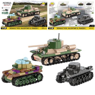 COBI 2740 Renault R35 - Valentine IX - Panzer I - Executive Museum Set