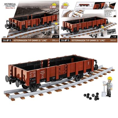 COBI 6285 Güterwagen Type Ommr 32 LINZ (Maßstab 1:35) Klemmbaustein Set