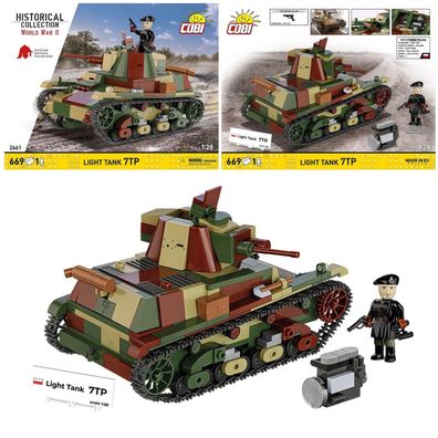 COBI 2661 Historical Collection WW2 Leichter Panzer 7TP 1:28 Klemmbaustein Set