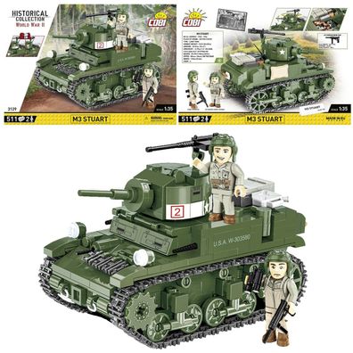 COBI 3129 Historical Collection M3 Stuart leichter Panzer Klemmbaustein Set