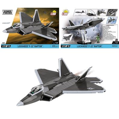 COBI 5855 Lockheed F-22 Raptor Jet Armed Forces Klemmbaustein Set