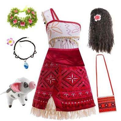 Moana Cosplay Kleid Mädchen Vaiana Prinzessin Halloween Outfit