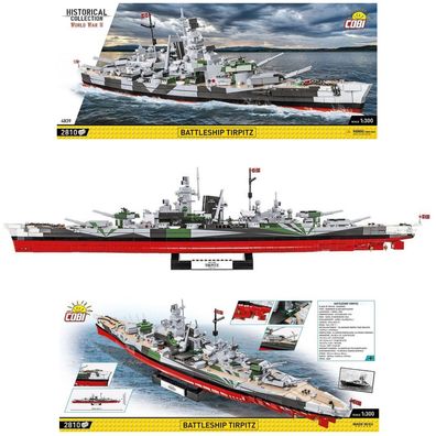 COBI 4839 Historical Collection WW2 Schlachtschiff Tirpitz Klemmbaustein Set