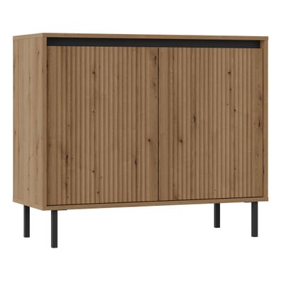 AX LIVING Sideboard Bodrum Kommode 2 Türen 100 cm Eiche Evoke