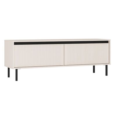 AX LIVING TV-Lowboard Bodrum TV-Schrank 2 Schubladen 140 cm Sandbeige