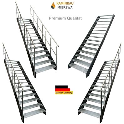 Wangentreppe Geländer 15 Stu. Wangen Pulverlackiert H:285cm