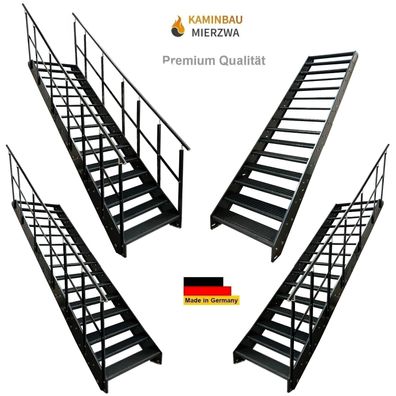Wangentreppe Geländer 15 Stu. Ganz Pulverlackiert H:285cm