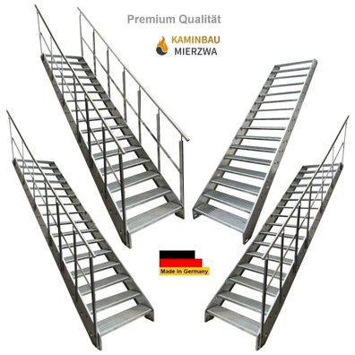 Wangentreppe Geländer 16 Stu. Verzinkt H:304cm