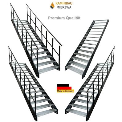 Wangentreppe Geländer 15 Stu. Wangen und Geländer Pulverlackiert H:285cm