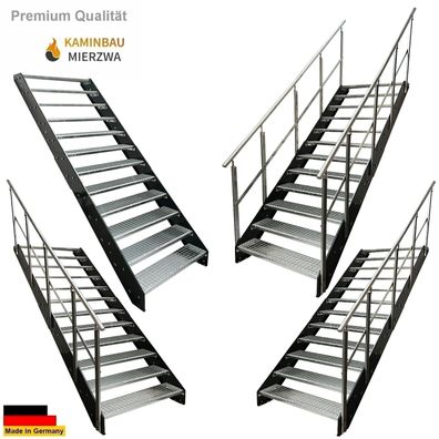 Wangentreppe Geländer 12 Stu. Wangen Pulverlackiert H:228cm