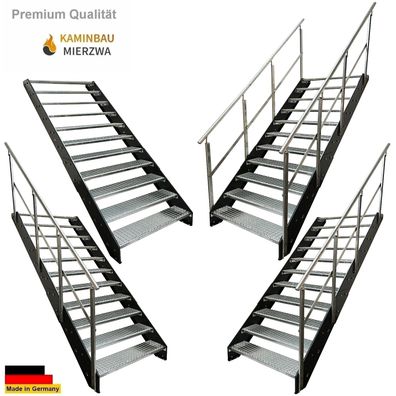 Wangentreppe Geländer 11 Stu. Wangen Pulverlackiert H:209cm