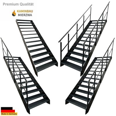 Wangentreppe Geländer 13 Stu. Ganz Pulverlackiert H:247cm
