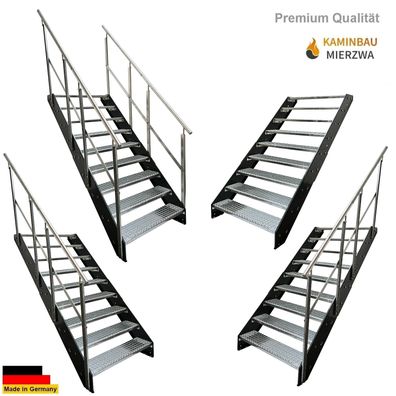 Wangentreppe Geländer 9 Stu. Wangen Pulverlackiert H:171cm