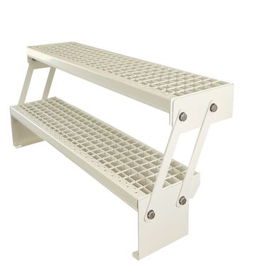 Treppe Verstellbar 2 Stu. Ganz Weiß H:30-43cm