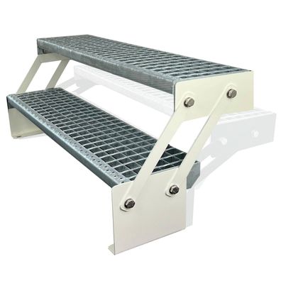 Treppe Verstellbar 2 Stu. Wange Weiß H:30-43cm