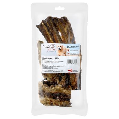 Wild & Fein Hirschrippen, 150 g - leckere Spareibs für Hunde