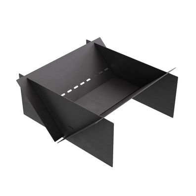 QLS Feuerschale 70x70 cm groß Feuerstelle Stahl faltbar Outdoor Garten schwarz 11462