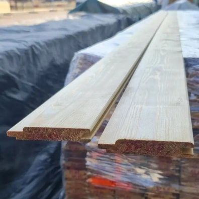 Fassadenverkleidung Rauspund Sibirische Lärche Nut-Feder 21x121mm 2m AB