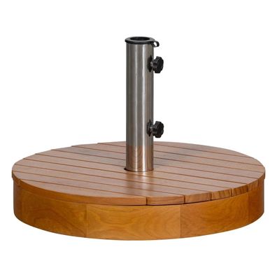 Sonnenschirmständer Monica - Eukalyptusholz Natur, Metall