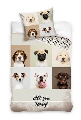 Hunde Dogs Bettwäsche NL223050 135x200cm + 80x80cm
