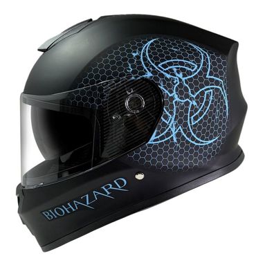 Integralhelm Helm Kinderhelm Motorradhelm Crosshelm Motocross Bio Hazard Teal