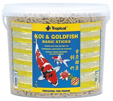 Tropical Koi & Goldfisch Basic Sticks 5 Liter Futter für Koi und Goldfische im Teich