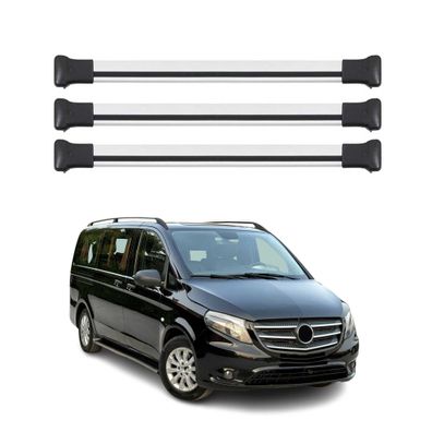 Dachträger für Mercedes Viano Vito W638 W639 W447 2003-2026 75kg Alu Schwarz 3 x
