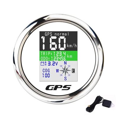 Kaolali GPS Tachometer 85 mm Edelstahl IP67 digitaler Geschwindigkeitsmesser