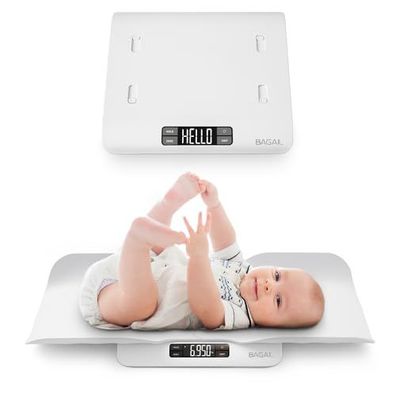 BAGAIL Babywaage 2-in-1 bis 30 kg digitale Kinderwaage weiß