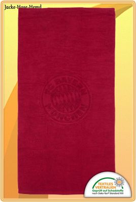 Badetuch FC Bayern München Strandtuch Duschtuch Rot Bordeaux Logo Gr: 140x70cm NEU
