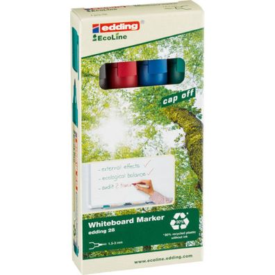edding 28 Ecoline Whiteboard-Marker farbsortiert 1,5 - 3,0 mm, 4 St